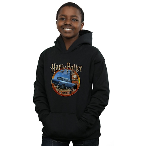Harry Potter Pojkar Flygande Bil Hoodie 7-8 År Svart Black 7-8 Years