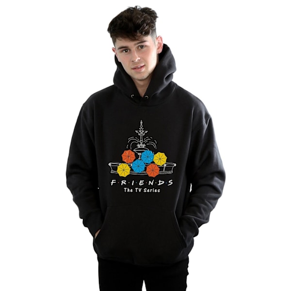 Friends Mens Fountain And Umbrellas Hoodie 4XL Svart Black 4XL