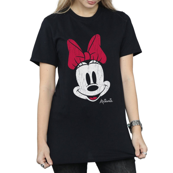Disney Dam/Damer Mickey Mouse Distressed Bomull Boyfriend T-shirt Black L