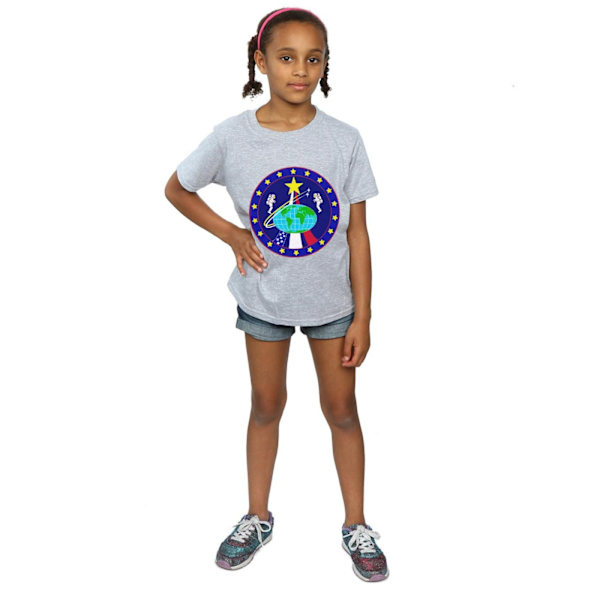 NASA Girls Classic Globe Astronauts Bomull T-shirt 9-11 år S Sports Grey 9-11 Years