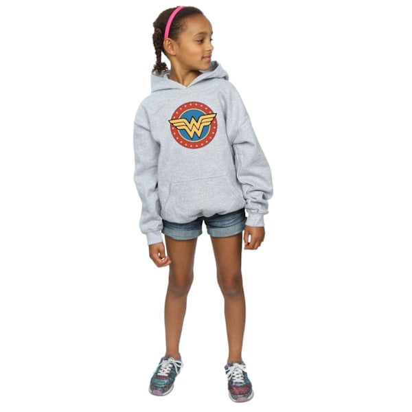 Wonder Woman Girls Logo Hoodie 9-11 år Sports Grey Sports Grey 9-11 Years