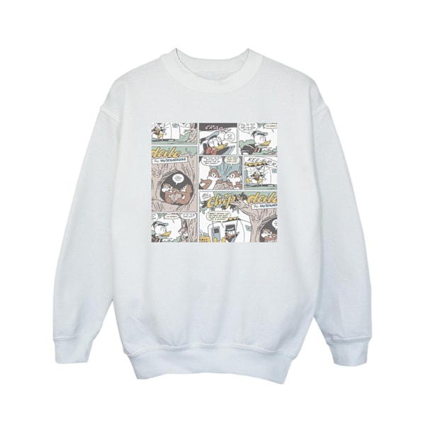 Disney Girls Chip ´n Dale Comic Sweatshirt 7-8 år Vit White 7-8 Years