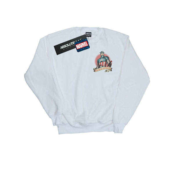 Marvel Womens/Ladies Captain America Tattoo Breast Print Sweats White S