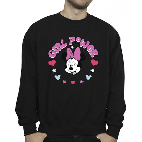 Disney Mens Minnie Mouse Girl Power Sweatshirt 4XL Svart Black 4XL