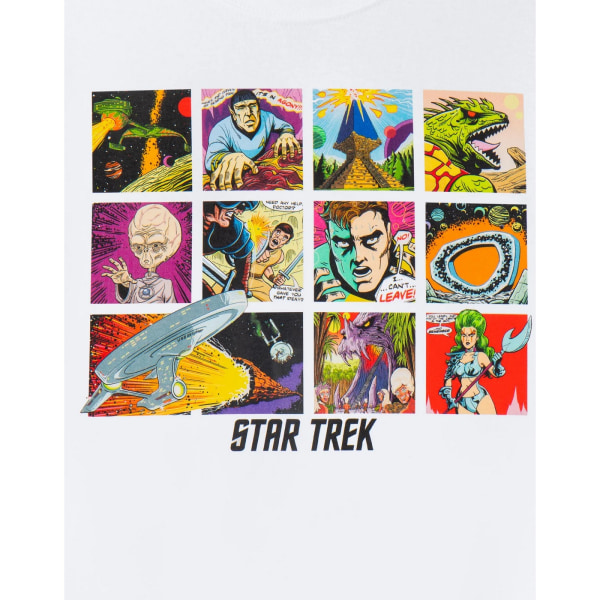Star Trek Kortärmad T-shirt för män Comic Strip 3XL Vit White 3XL
