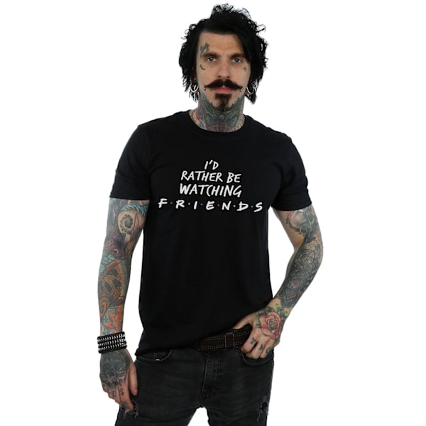 Friends T-shirt för män, hellre tittar på TV, 5XL, svart Black 5XL