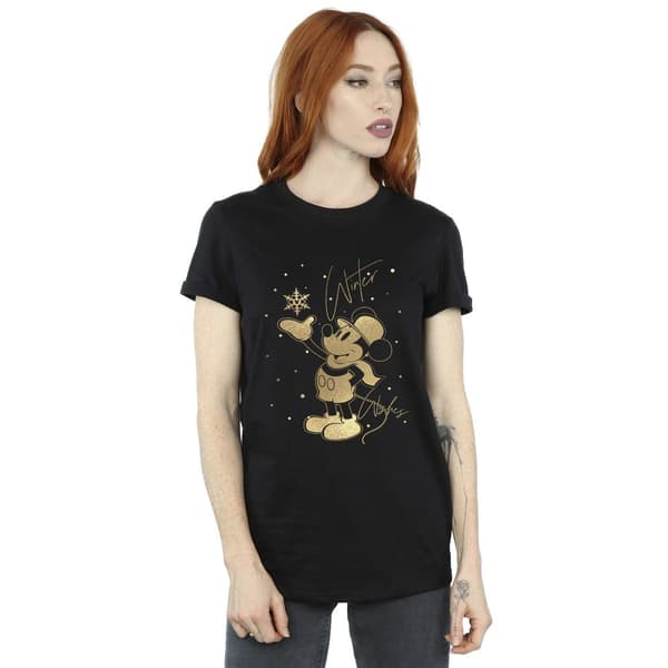 Disney Dam Vinterönskningar Musse Pigg Bomulls Boyfriend Black S