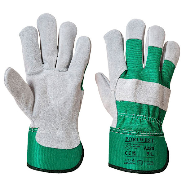 Portwest Unisex Vuxen A220 Premium Kromläder Riggerhandskar Green XL