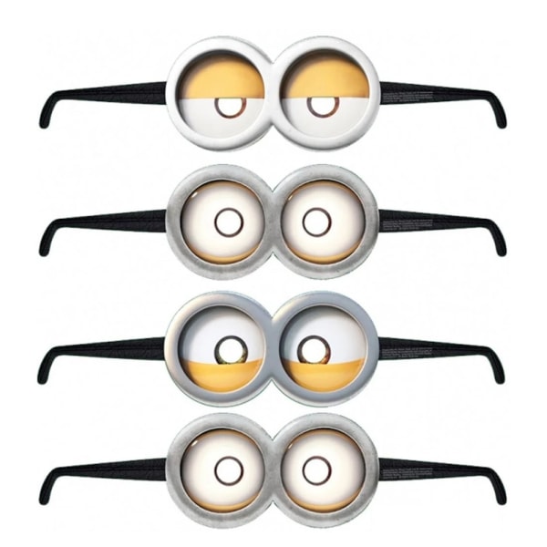 Minions kortglasögon (Pack med 8) One Size Svart/Vit/Silver Black/White/Silver One Size