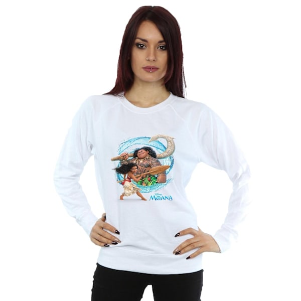Disney Dam/Kvinnor Moana Och Maui Wave Sweatshirt L Vit White L