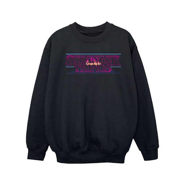 Netflix Girls Stranger Things Retro Title Sweatshirt 9-11 år Black 9-11 Years