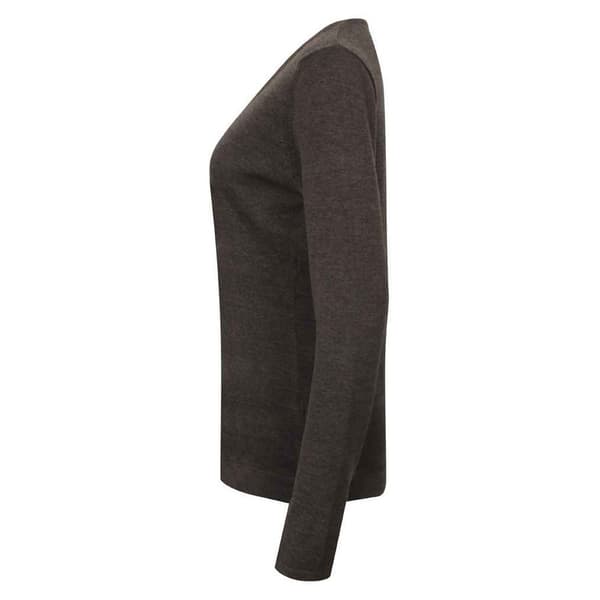 Henbury Dam/Damer Bomull Akryl V-ringad Sweatshirt 4XL Grå Grey Marl 4XL
