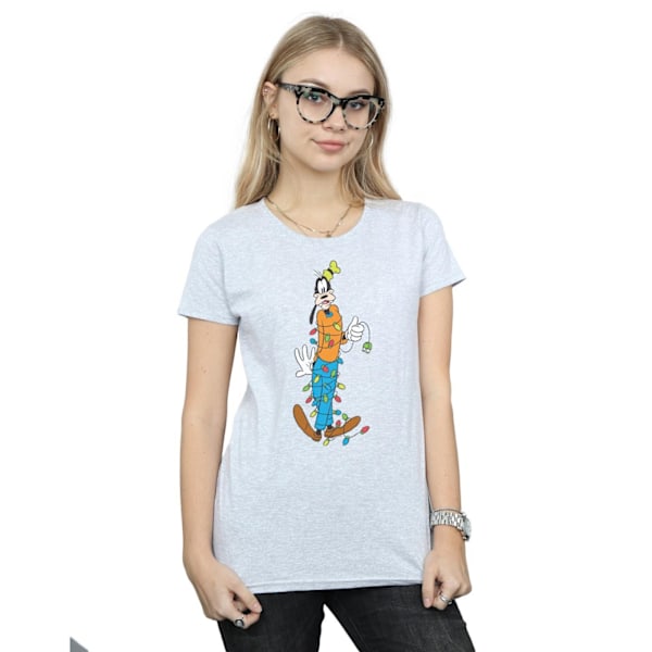 Disney Dam/Dam Goofy Julbelysning Bomull T-shirt L Sp Sports Grey L