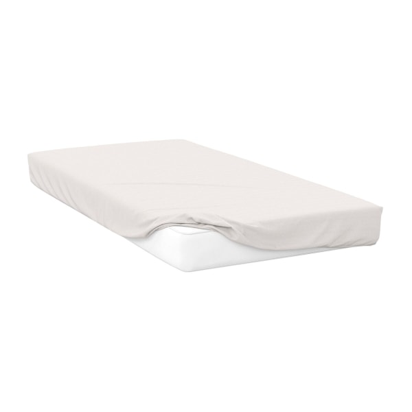Belledorm 200 Thread Count Bomull Percale Deep Fitted Sheet Sin Ivory Single