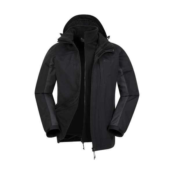 Mountain Warehouse Mens Thunderstorm 3 i 1 Vattentät Jacka S Grey S
