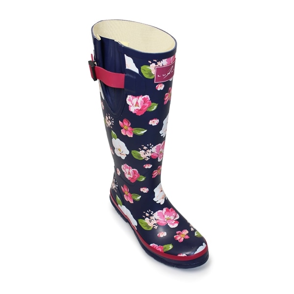 Lunar Dam/Dam Floral Wellington Boots 6 UK Blå/Vit/Rosa Blue/White/Pink 6 UK