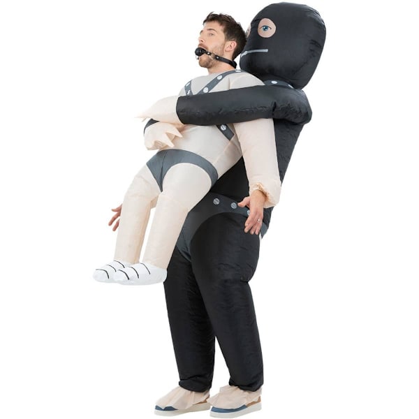 Smiffys Unisex Vuxen Gimp Kidnappning Uppblåsbar Kostym One Size Bl Black/White/Grey One Size