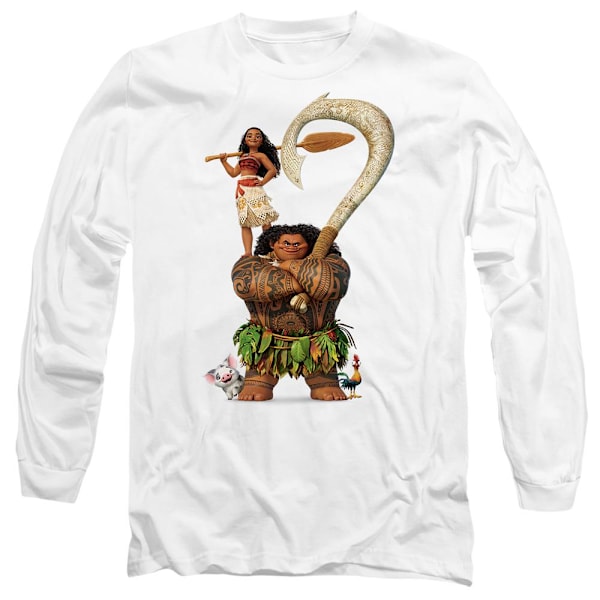 Moana Unisex Vuxen Maui Moana Stacked T-Shirt XL Vit White XL
