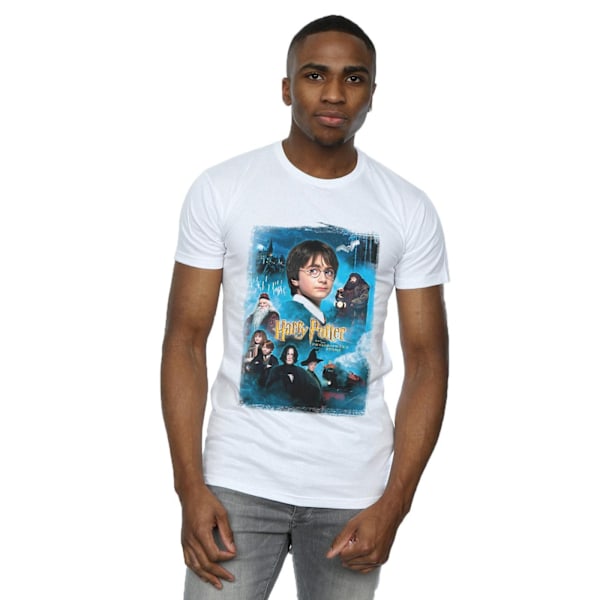 Harry Potter T-shirt för män, Philosopher's Stone, 4XL, vit White 4XL