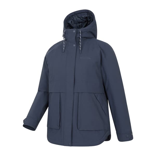 Mountain Warehouse Dam/Dam Chestnut Vattentät Vadderad Jacka Navy 10 UK