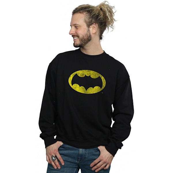 DC Comics Herr Batman TV-serie Distressed Logo Sweatshirt S Svart Black S