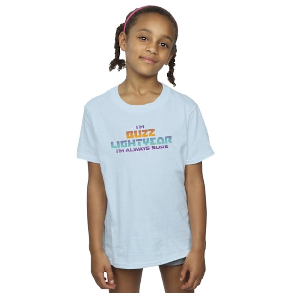 Disney Girls Lightyear Always Sure Text Bomull T-shirt 9-11 År Baby Blue Baby Blue 9-11 Years