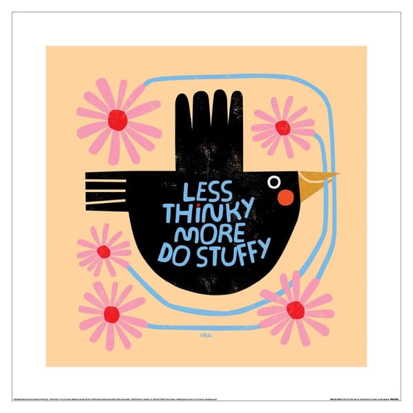 Kate Smith Co. Less Thinky More Do Stuffy Tryck 40cm x 40cm Mul Multicoloured 40cm x 40cm