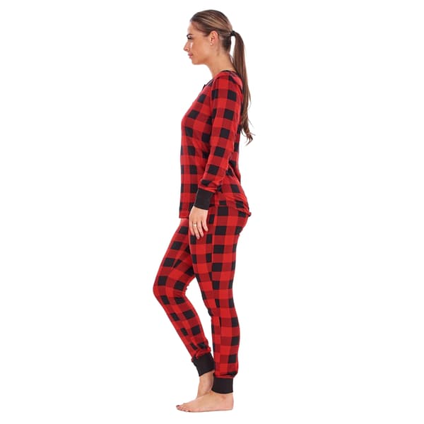 Keanu Dam Buffalo Check Termisk Lång Pyjamas Set S Röd Red/Black S
