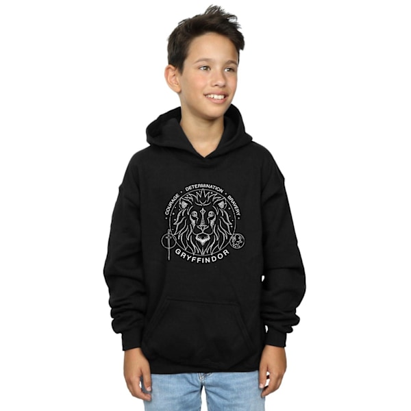 Harry Potter Pojkar Gryffindor Sigill Hoodie 7-8 År Svart Black 7-8 Years
