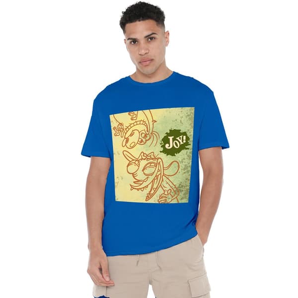 Ren & Stimpy Herr Joy! T-Shirt L Kungsblå Royal Blue L
