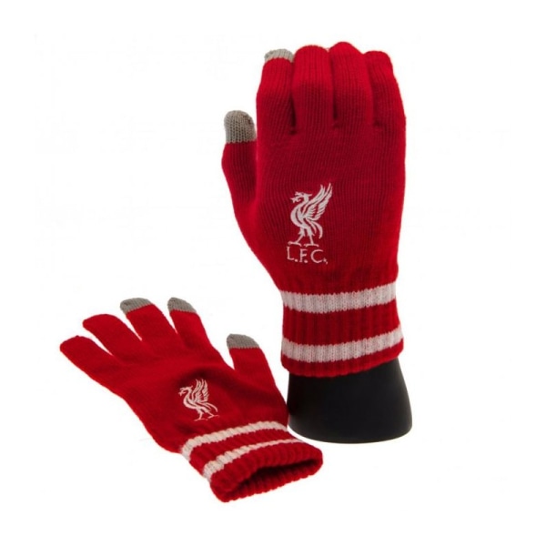 Liverpool FC Unisex stickade handskar för vuxna One Size Röd Red One Size