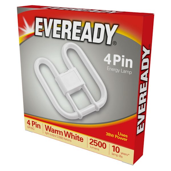 Eveready 38W 4-stifts 2D energisparlampa Storlek: One Size Vit White One Size