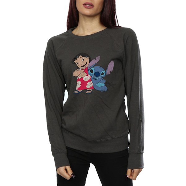 Lilo & Stitch Damkläder/Dam Classic Heather Sweatshirt S Ljus Light Graphite S