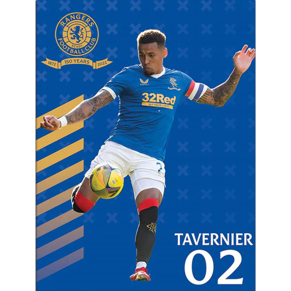 Rangers FC Tavernier Print 40cm x 30cm Blå/Gul Blue/Yellow 40cm x 30cm