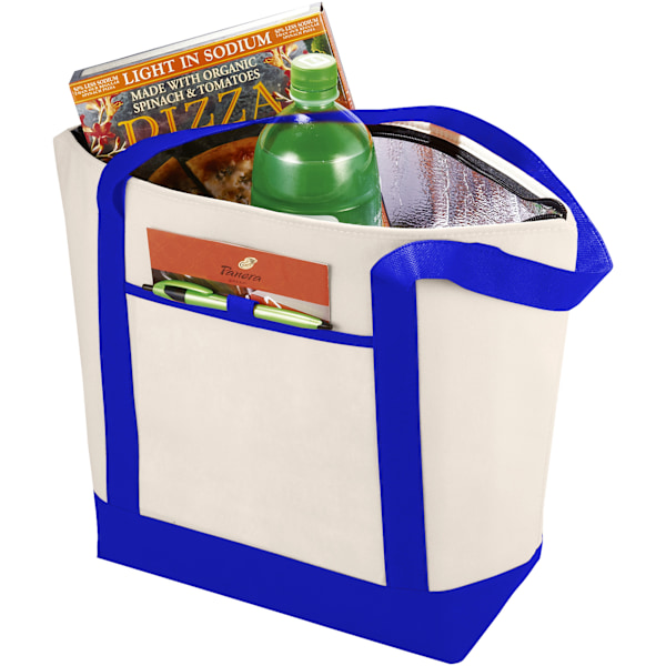 Bullet Lighthouse Non Woven Cooler Tote 44.5 x 15.2 x 34.3 cm N Natural/Royal Blue 44.5 x 15.2 x 34.3 cm