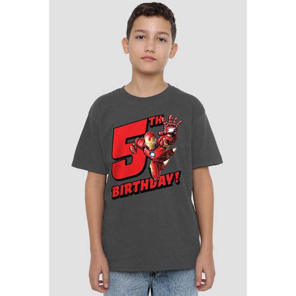 Iron Man Barn/Kids 5-års Födelsedag T-shirt 12-13 År Kolgrå Charcoal 12-13 Years