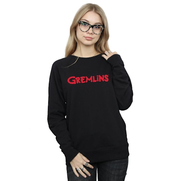 Gremlins Dam/Kvinnor Text Logo Sweatshirt S Svart Black S