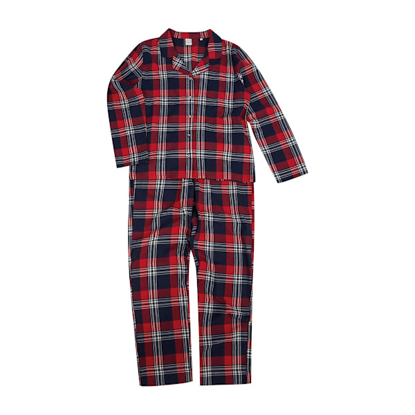 SF Dam/Dam Tartan Lång Pyjamas Set M Röd/Marinblå Red/Navy M