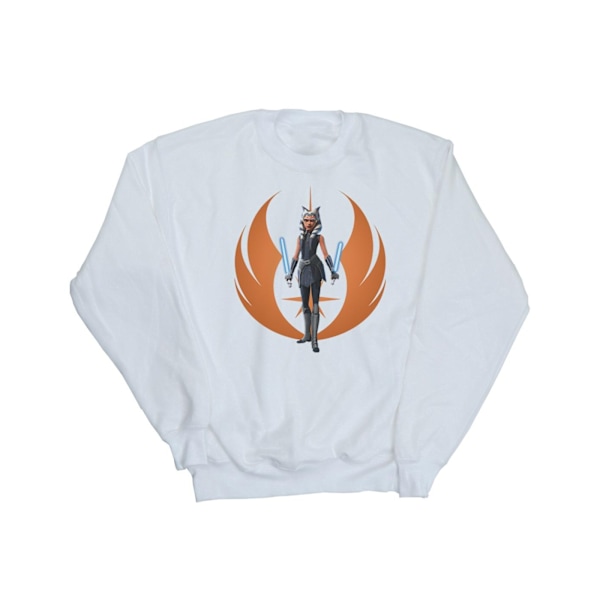 Star Wars Boys Clone Wars Ahsoka Rebel Pose Sweatshirt 7-8 år White 7-8 Years