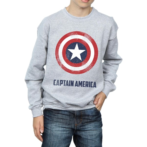 Captain America Boys Shield Sweatshirt 7-8 år Sports Grey Sports Grey 7-8 Years