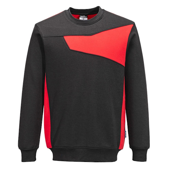 Portwest Herr PW2 Sweatshirt M Svart/Röd Black/Red M