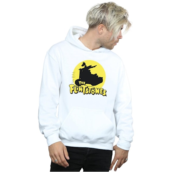 The Flintstones Herr Car Silhouette Hoodie XL Vit White XL