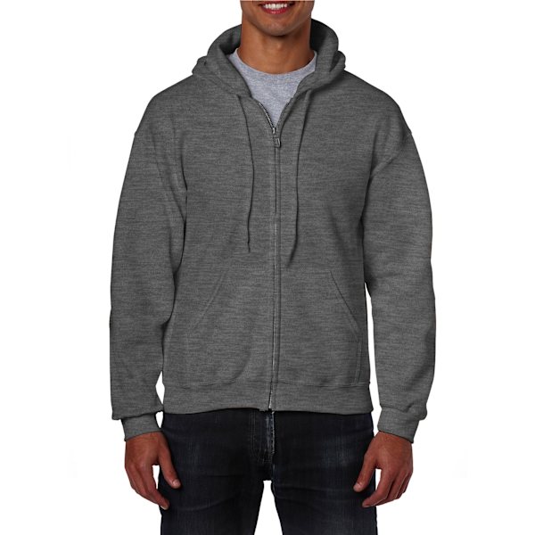 Gildan Unisex Adult Heavy Blend Full Zip Full Zip Hoodie L Dark Dark Heather L