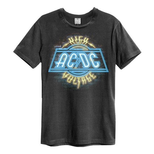 Amplified Unisex Vuxen High Voltage Neon AC/DC T-shirt L Charcoal Charcoal L