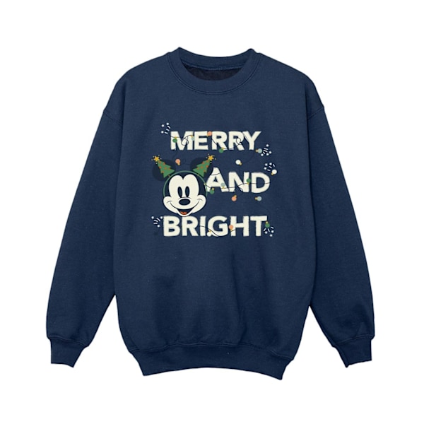 Disney Boys Mickey Mouse Merry & Bright Sweatshirt 7-8 år Marinblå Navy Blue 7-8 Years