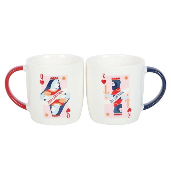 Something Different Hennes Nådighet & Hans Lordskap Muggset för Par White/Navy/Red One Size