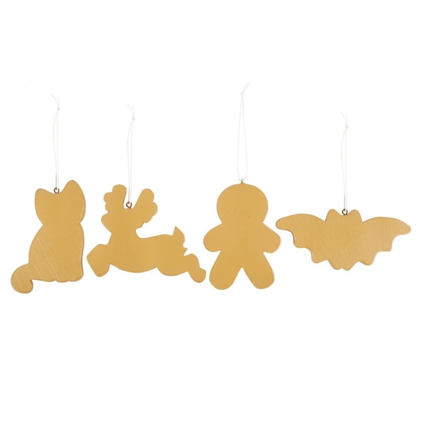 Something Different Skelett Cookie Ornament Set (4-pack) På Brown/White One Size