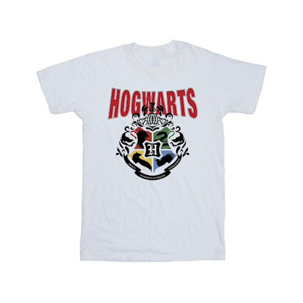 Harry Potter Boys Hogwarts Emblem T-Shirt 7-8 år Vit White 7-8 Years