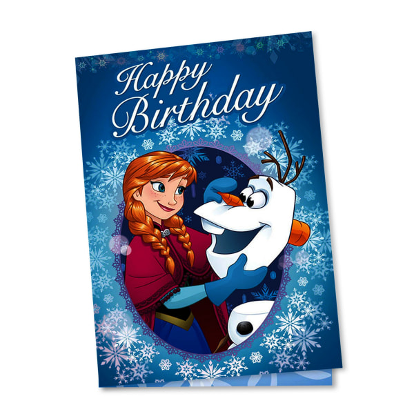 Frozen Anna och Olaf Grattis på födelsedagen (paket med 1) Blue/White One Size