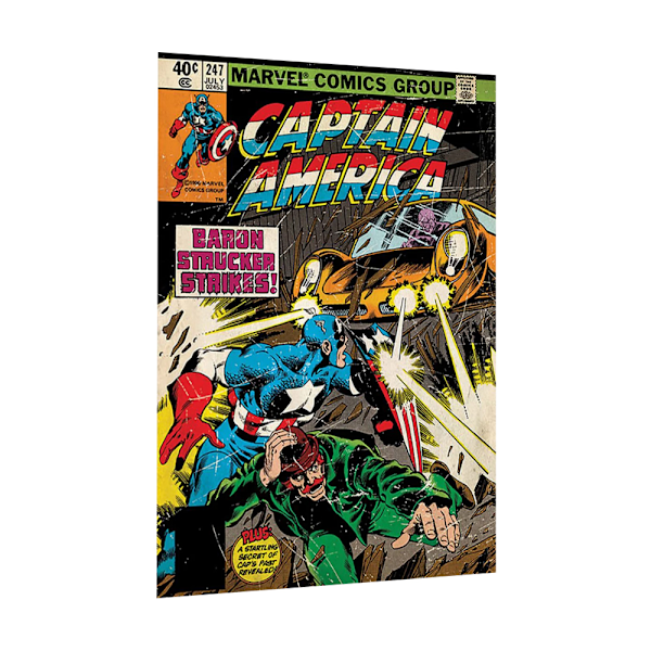 Captain America Baron Strucker Strikes Canvas Print 80cm x 60cm Multicoloured 80cm x 60cm